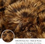 XeGe Luxury Faux Fur Leopard Print Throw, Soft 50x60 Cheetah Print Fluffy Blanke... - Image 6