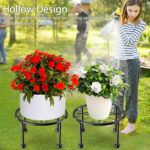 Garden Gifts Plant Lovers Gifts 3 Packs Black Metal Plant Stand with Anti-Slip B... - Image 6