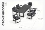 PURPLE LEAF Outdoor Dining Set for 6 Aluminum Luxury Patio Furniture Table and C... - Image 7