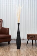 Leewadee Large Black Home Decor Floor Vase - Wooden 34 inch Tall Farmhouse Decor... - Image 6