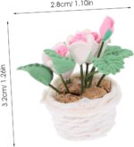 Kisangel Miniature Potted Flower Decoration Realistic Dollhouse Bonsai Plant Mod... - Image 3
