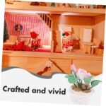 Kisangel Miniature Potted Flower Decoration Realistic Dollhouse Bonsai Plant Mod... - Image 4
