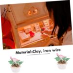 Kisangel Miniature Potted Flower Decoration Realistic Dollhouse Bonsai Plant Mod... - Image 8