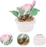 Kisangel Miniature Potted Flower Decoration Realistic Dollhouse Bonsai Plant Mod... - Image 9