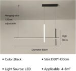 Modern LED Pendant Lights for Living Dining Room Hotel Bedroom Chandelier Strip ... - Image 3