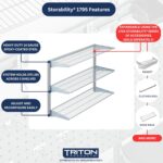 Triton Products 3 Tier Wire Shelving Unit for Home and Garage with 375 Lb Load C... - Image 4
