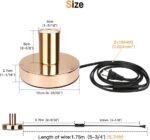 Helunsi Industrial Table Lamp, Gold E26 E27 Base Without Shade, Mini Short Desk ... - Image 3
