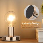 Helunsi Industrial Table Lamp, Gold E26 E27 Base Without Shade, Mini Short Desk ... - Image 4