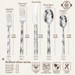KINGSTONE Silverware Set, Luxury 60 Piece Flatware Set for 12, 18/10 Stainless S... - Image 3