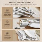 KINGSTONE Silverware Set, Luxury 60 Piece Flatware Set for 12, 18/10 Stainless S... - Image 4