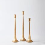 Denique Iron Taper Candle Holder Set of 3, Gold Candlestick Holders Decorative C... - Image 6