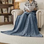 WDCOZY Cable Knit Throw Blanket – Super Soft, Warm & Lightweight Knitted Jacquar... - Image 3