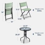 Best Choice Products 3-Piece Patio Bistro Dining Furniture Set w/Textured Glass ... - Image 3