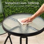 Best Choice Products 3-Piece Patio Bistro Dining Furniture Set w/Textured Glass ... - Image 7