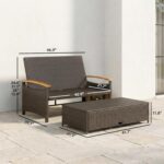 Outsunny Rattan Outdoor Daybed, PE Wicker Patio Loveseat with Storage Ottoman, 4... - Image 4