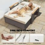Outsunny Rattan Outdoor Daybed, PE Wicker Patio Loveseat with Storage Ottoman, 4... - Image 6