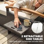 Outsunny Rattan Outdoor Daybed, PE Wicker Patio Loveseat with Storage Ottoman, 4... - Image 7
