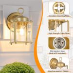 MATAMEYE Outdoor Wall Lantern, Exterior Waterproof Wall Sconce Light Fixtures, G... - Image 5