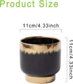 Black Gold Ceramic Succulent Plant Pots Floral Small Plant Pots Indoor Modern Ro... - Image 4