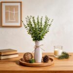 Artificial Eucalyptus Stems with White Vase,19 Inch Small Fake Plants Indoor,Fau... - Image 3