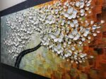 V-inspire Art, 24x48 Inch Modern Abstract Hand-Painted Oil Painting Lucky Flower... - Image 3