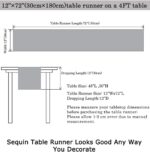 ShinyBeauty Wedding Decor Sequin Elegant Tassel Table Runner Silver-12x72-Inch-P... - Image 6