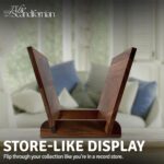 Natural Wood Vinyl Record Holder Shelf, Tabletop LP Storage Rack, Walnut Album D... - Image 3