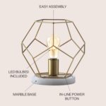 JONATHAN Y 10" Brass Gold Geometric Table Lamp, Midcentury Modern Metal Desk Lam... - Image 3