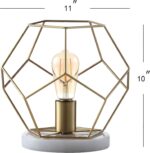 JONATHAN Y 10" Brass Gold Geometric Table Lamp, Midcentury Modern Metal Desk Lam... - Image 4