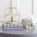 JONATHAN Y 10" Brass Gold Geometric Table Lamp, Midcentury Modern Metal Desk Lam... - Image 7