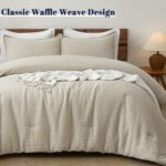 PHF Ultra Soft Waffle Weave Comforter Set King Size, 3 Pieces Lightweight Breath... - Image 5