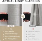 Joydeco Blackout Curtains for Bedroom, Linen Black Out Curtains 84 Inch Long, Li... - Image 5