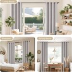 Joydeco Blackout Curtains for Bedroom, Linen Black Out Curtains 84 Inch Long, Li... - Image 6