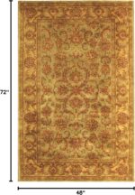 SAFAVIEH Heritage Collection Accent Rug - 4' x 6', Green & Gold, Handmade Tradit... - Image 3