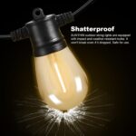 SUNTHIN Outdoor String Lights, 48FT Patio Lights with 16 LED Shatterproof Bulbs ... - Image 4
