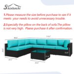 Shintenchi 7 Pieces Outdoor Patio Sectional Sofa Couch,PE Wicker Furniture Conve... - Image 4