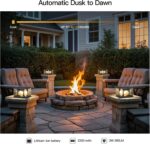 MVBT Glass Solar Post Lights, 7.9" Outdoor Column Lights, Modern Pillar Light Wa... - Image 5