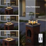 MVBT Glass Solar Post Lights, 7.9" Outdoor Column Lights, Modern Pillar Light Wa... - Image 9