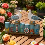 Resin Birds Statues -Welcome Sign, Seagull Nautical Decor,Indoor or Outdoor Deco... - Image 4