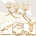 Crystal Candle Holders, Tealight Candlestick Candelabra Stand with 3 Arms,Candle... - Image 4