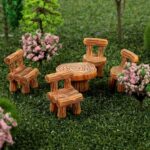 5 Pcs Fairy Garden Accessories Miniature Table and Chairs Set Micro Landscape De... - Image 4