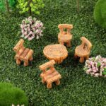 5 Pcs Fairy Garden Accessories Miniature Table and Chairs Set Micro Landscape De... - Image 5