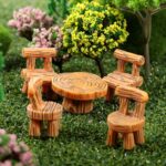 5 Pcs Fairy Garden Accessories Miniature Table and Chairs Set Micro Landscape De... - Image 7