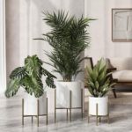 EverNest Claire Mid-Century Modern White Planter and Stand, Indoor Plant Pot, Se... - Image 7