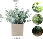 2 Pack Fake Plants Eucalyptus Small Potted Artificial Plants Indoor Greenery for... - Image 7