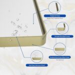 WEER Gold Bathroom Mirror, 24X36 Inch Brushed Gold Metal Frame Mirror, Rounded R... - Image 4