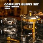 Chafing Dishes for Buffet Set,4 Pack 6QT, Easy 30-Second Lid Assembly Stainless ... - Image 4