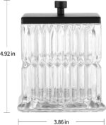Vince Camuto Home Glass Cotton Jar Holder – Matte Black Lid, Elegant Bathroom St... - Image 3