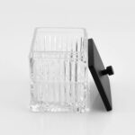 Vince Camuto Home Glass Cotton Jar Holder – Matte Black Lid, Elegant Bathroom St... - Image 6