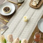 Artoid Mode Beige Farmhouse Woven Rustic Hollow Table Runner, Seasonal Holiday H... - Image 5